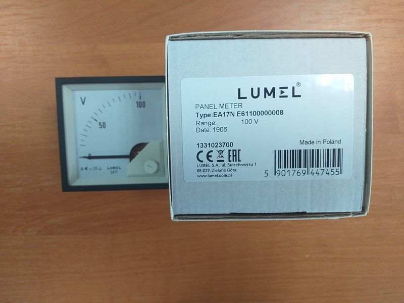Аналоговий вольтметр LUMEL EA 17N E611 100V. Польща 4080 фото