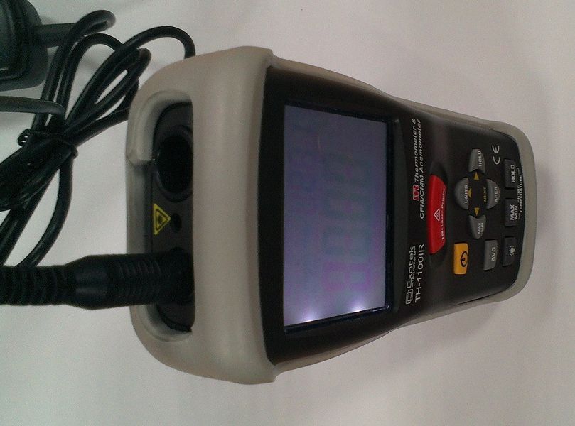 Анемометр Exotek TH-1100IR (0,3-30 m/s; 0,01 m/s) (0-999,9 м2; 0,1 м2) (-50...+260 &deg;C) Німеччина 238 фото