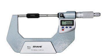 Мікрометр цифровий Shahe 75-100 mm / 0-1"0.001 (5203-100) в водозащищенном металевому корпусі IP 65 2867 фото