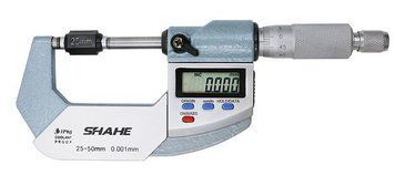 Мікрометр цифровий Shahe 25-50mm / 0-1"0.001 (5203-50) в водозащищенном металевому корпусі IP 65 2868 фото