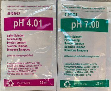 Набір саші з калібрувальними розчинами для pH-метрів XS Set CAL pH BIS SACHET 25ml (1x25 мл pH4 + 1x25 мл pH7) 1414 фото