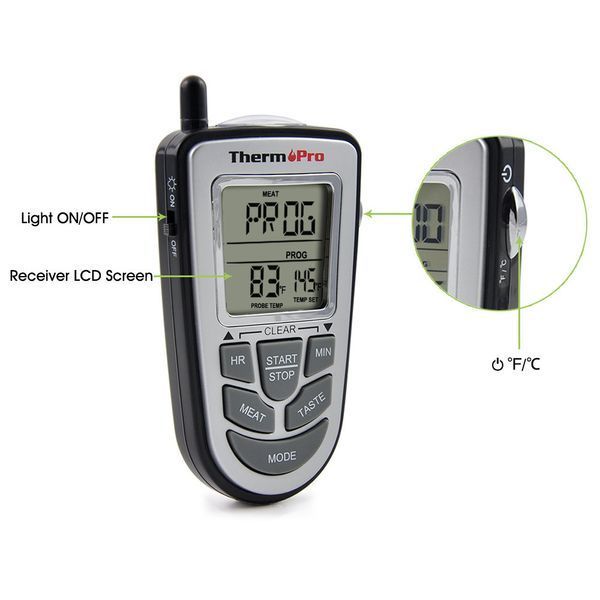 Бездротовий термометр (до 100 м) зі щупом для приготування їжі ThermoPro TP-09 (-10 до +250 &deg;С) 241 фото