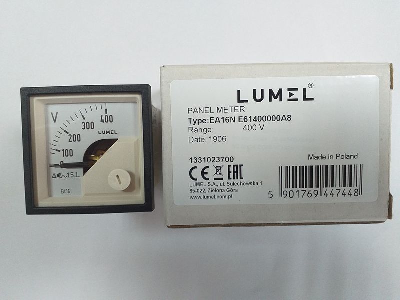 Аналоговий вольтметр LUMEL EA16N E614 400V Польща 4092 фото
