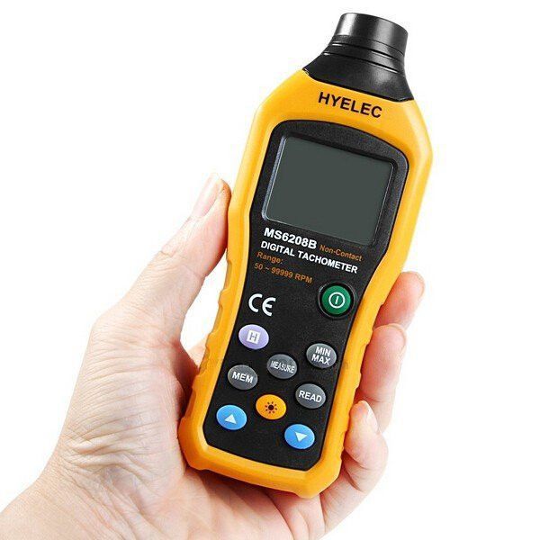 Безконтактний фото-тахометр Hyelec MS6208B (50 - 250 мм) 50-99999 RPM, пам'ять 100 груп 2521 фото