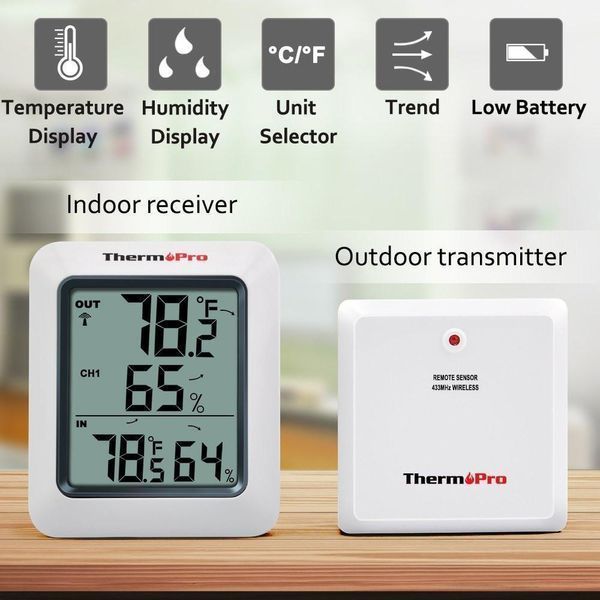 Термогігрометр ThermoPro TP-60C (-20..+70 &deg;C; 10-99%) з віддаленим датчиком 2956 фото