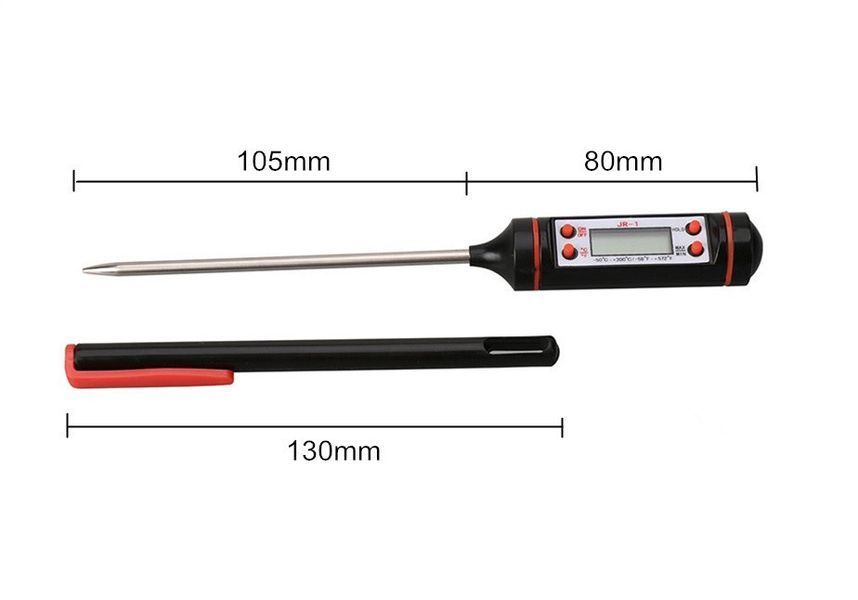 Кухонний термометр для м'яса JR-1 (-50 ... +300 &ordm;C) C функціями Hold, C/F Max/Min (колір: чорний ) 2587 фото