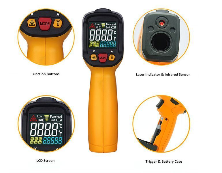 Пірометр PeakMeter PM6530C (IR :-50...+800&deg;C; Термопара: -40...+1000 &deg;C) DS:12:1; EMS:0,1-1,00 2542 фото